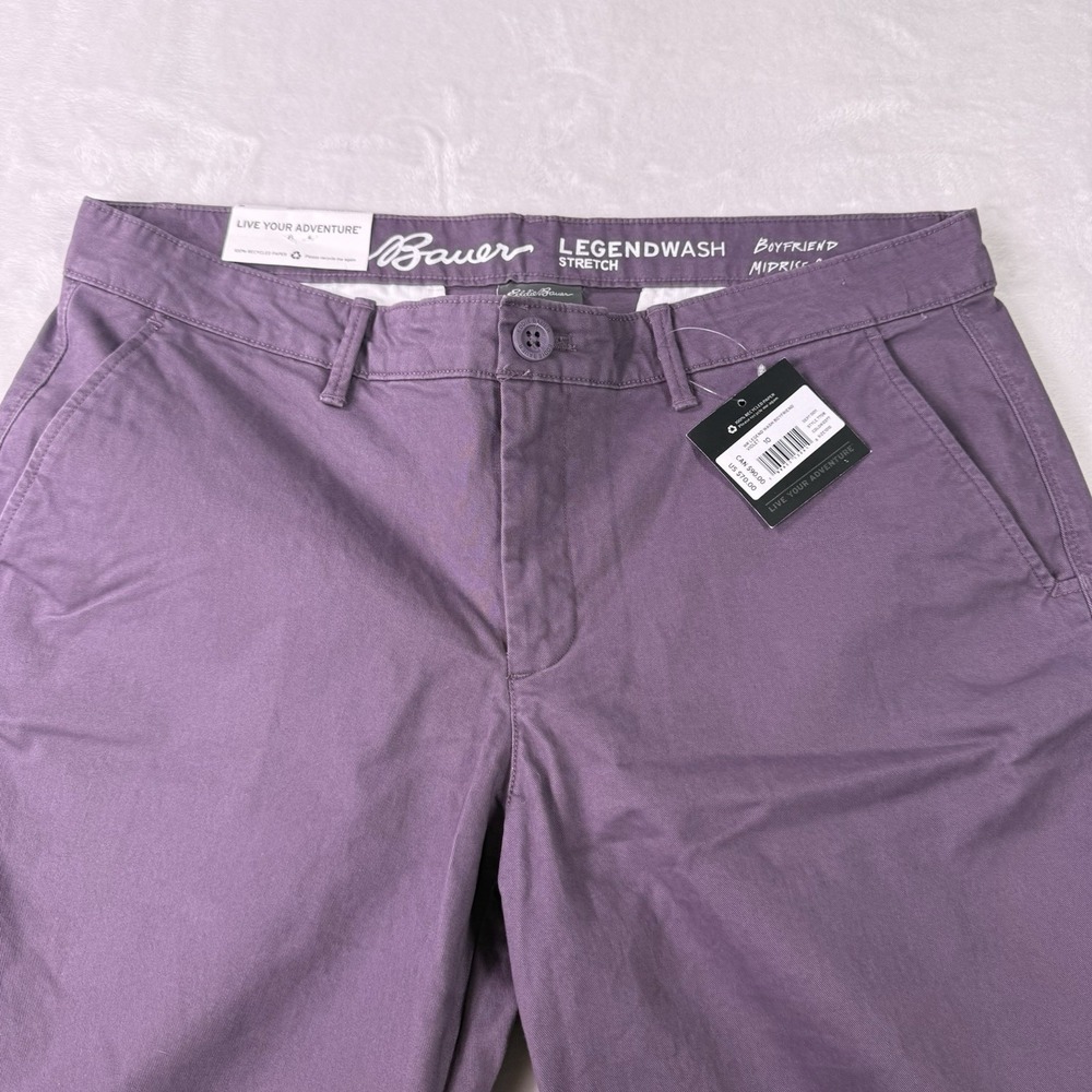 Eddie Bauer Pants Womens 10 Legend Wash Boyfriend Purple Mid Rise Relaxed NWT - Picture 2 of 12